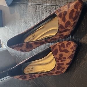 Leopard print ladies heeled shoe.  Comfort Plus by predictions
